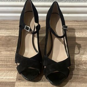 Franco Sarto black suede heels size 8. Gently worn with no issues